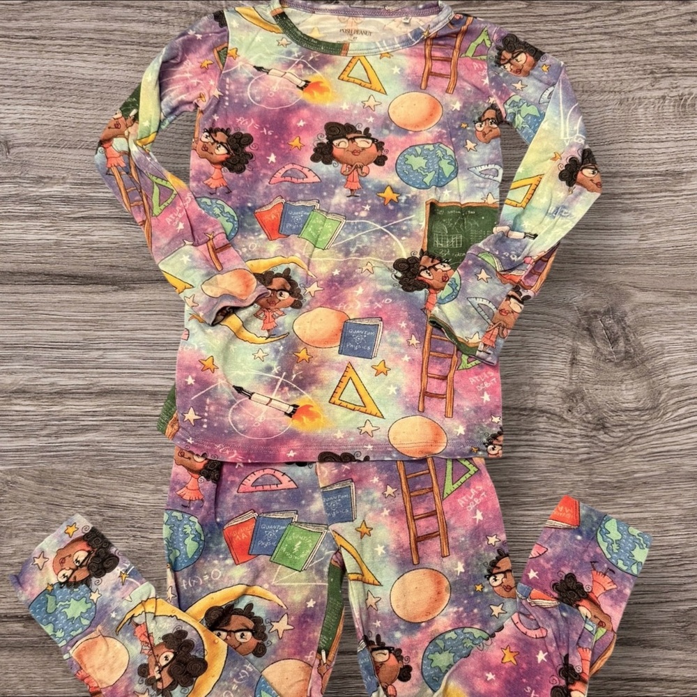 Posh Peanut Bamboo Pajamas 2T – Toddler Girl Space STEM Print